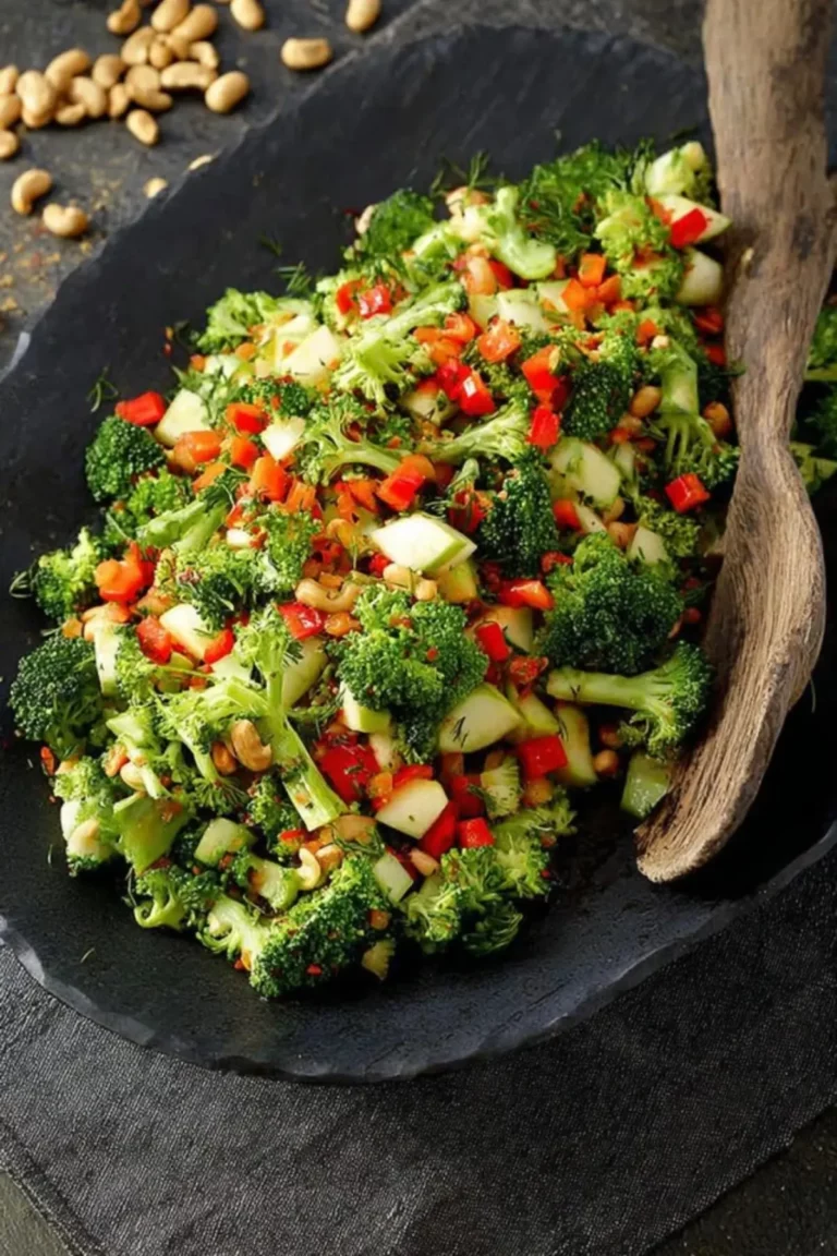 salat mit Brokkoli, Apfel & Paprika