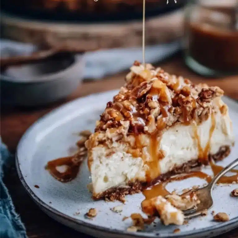 Apfel-Karamell-Cheesecake mit Streuseln