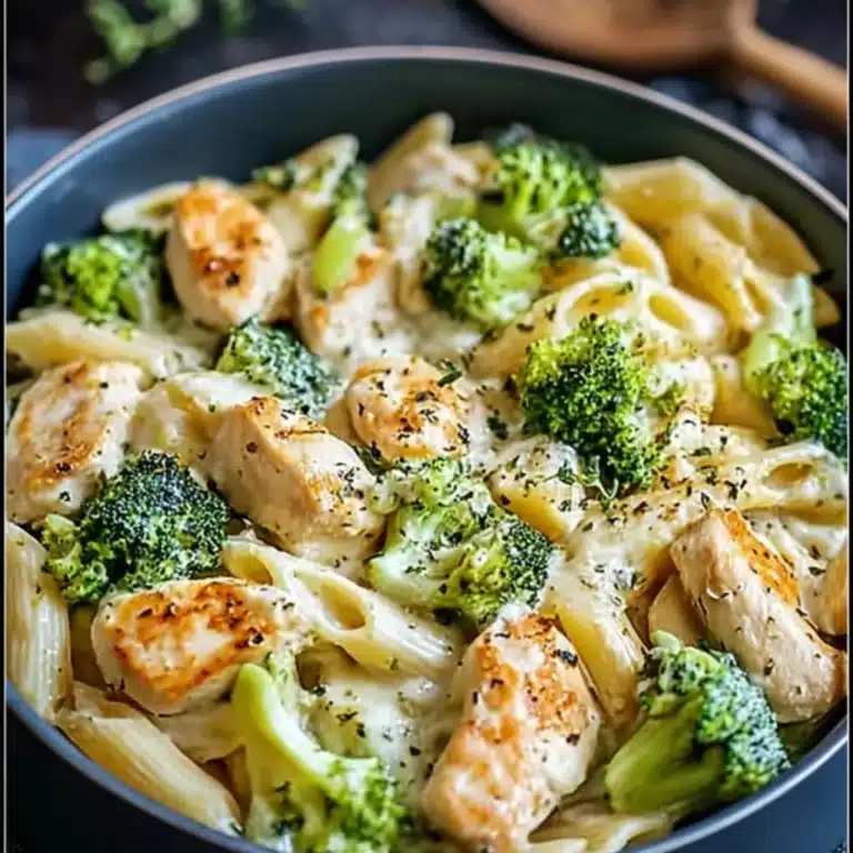 Cremige Hähnchen Brokkoli Pasta