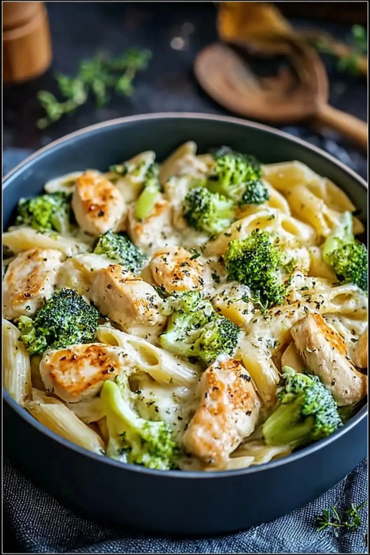 Cremige Hähnchen Brokkoli Pasta