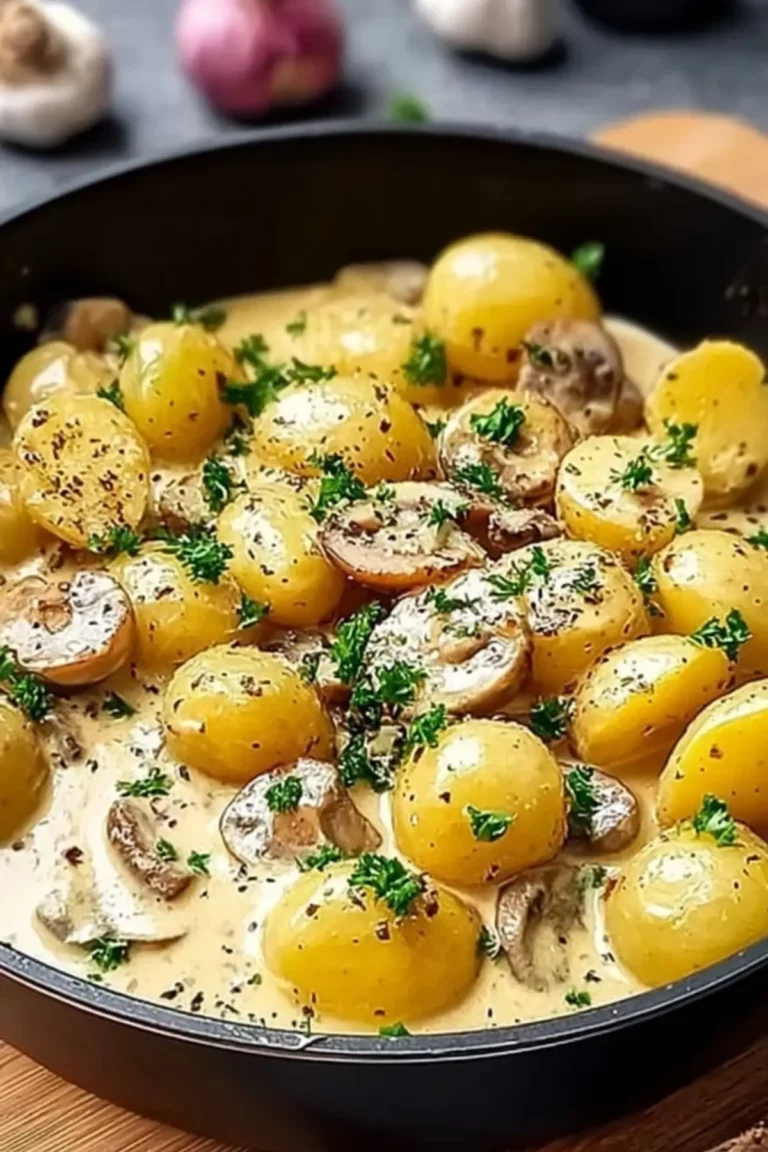 Kartoffeln mit Knoblauch-Sahnesauce