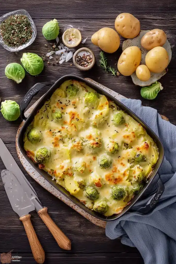 Rosenkohlauflauf mit Kartoffeln