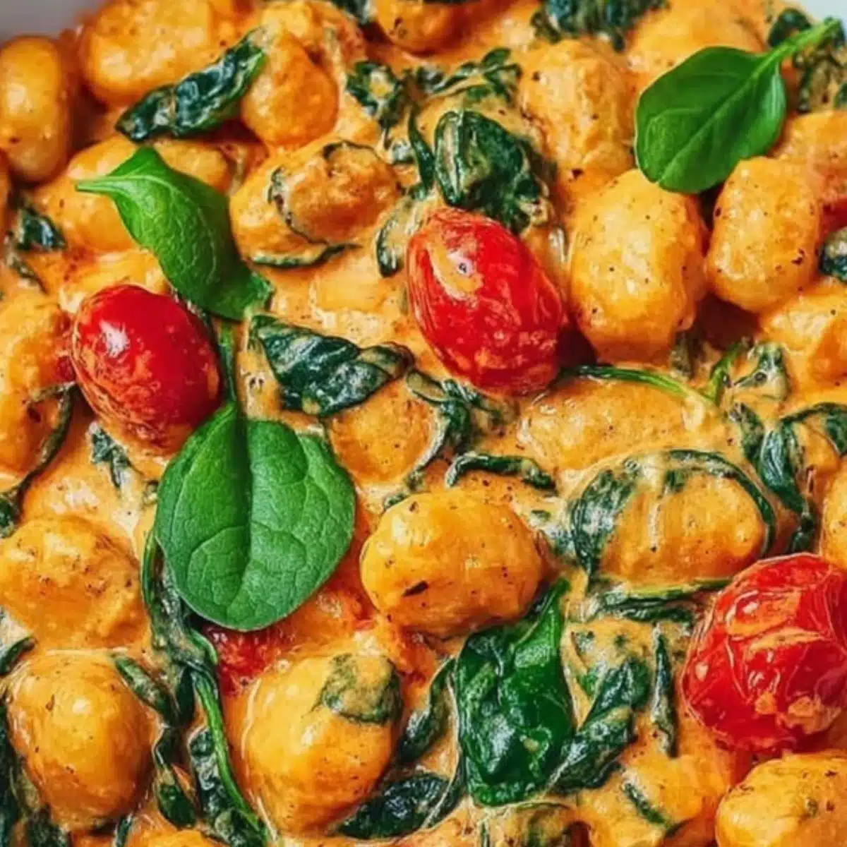 Schnelle Gnocchi-Pfanne mit Tomate & Spinat