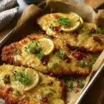 Überbackene Partyschnitzel aus dem Ofen