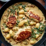 Cremiges Hähnchen Gnocchi