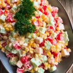 Käsesalat mit Paprika und Mais
