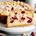 Kirschkuchen mit Pudding und Streuseln