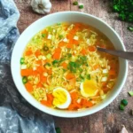Nudelsuppe mit Möhre und Ei