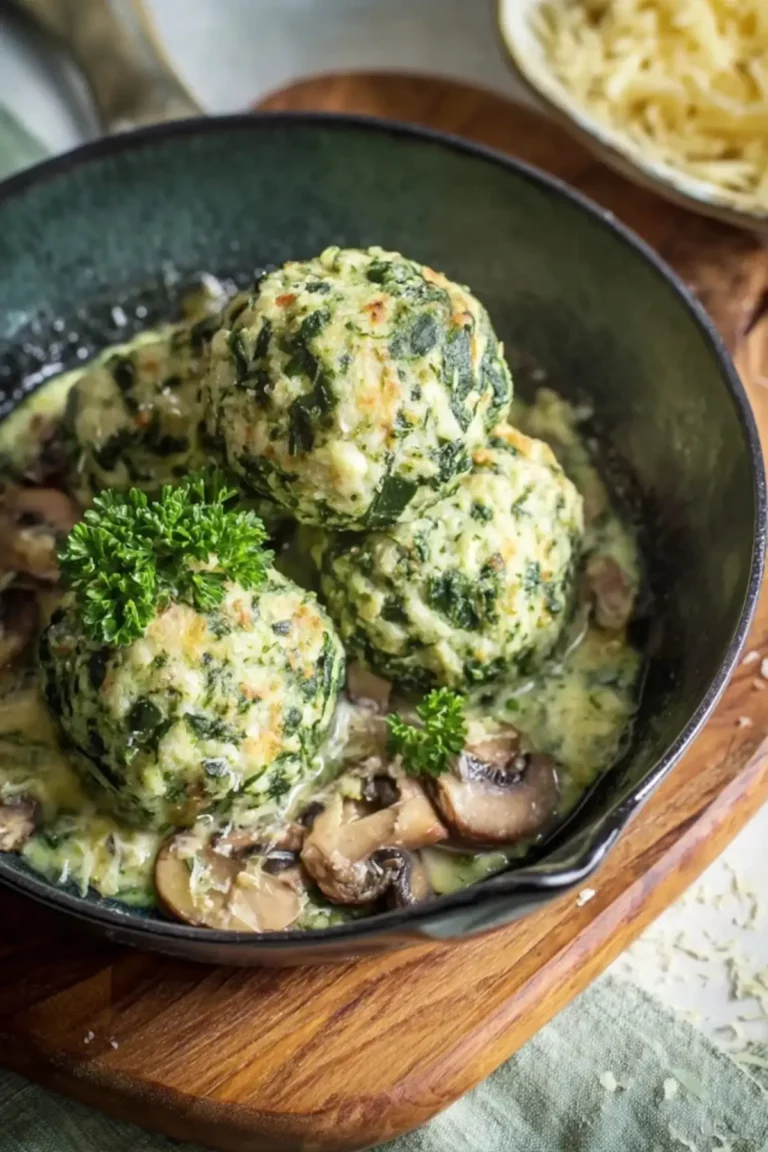 Spinatknödel als Hauptgericht