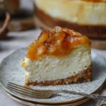 Weihnachtlicher Käsekuchen mit Bratapfel