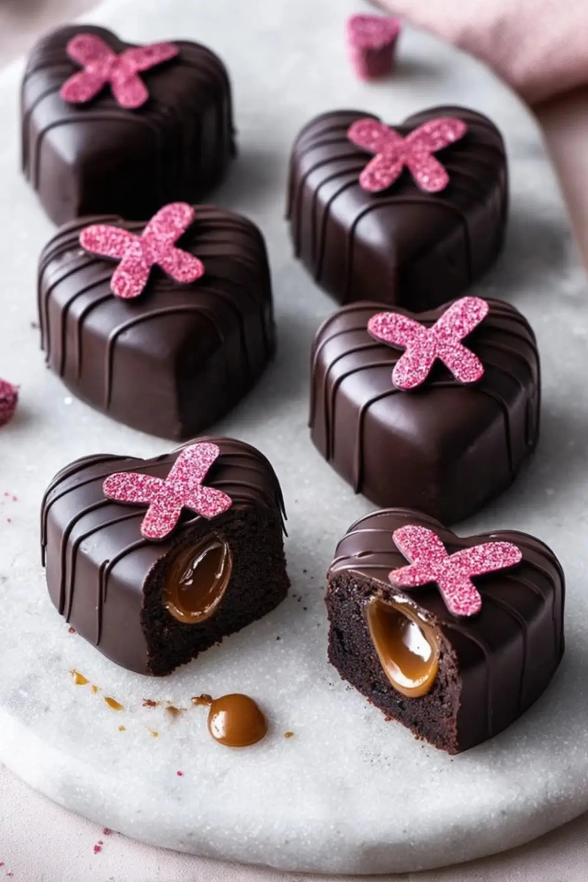 Brownie Karamell Herzen