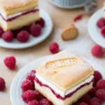 Butterkekskuchen mit Himbeeren und Pudding