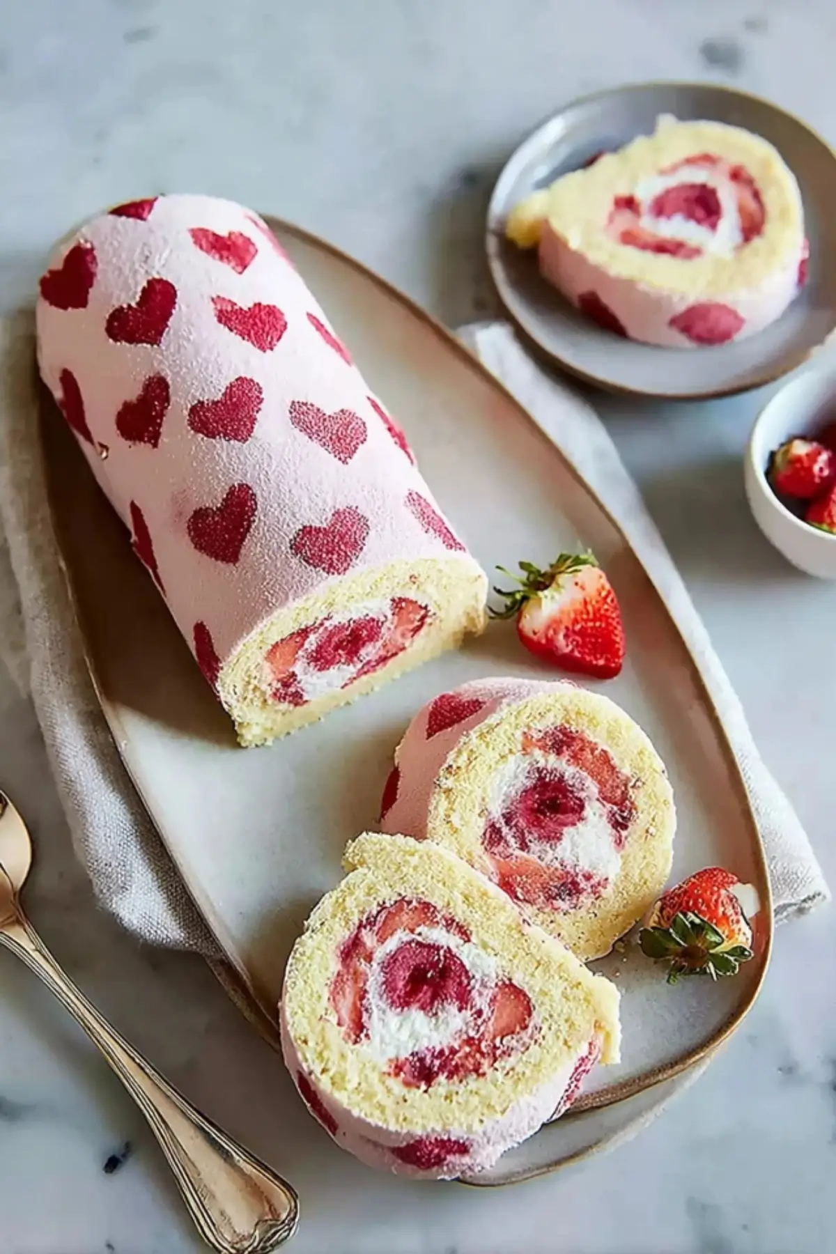 Erdbeer Herz Roulade