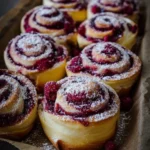 Himbeer Pudding Schnecken