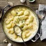 Kartoffeln in Knoblauch Rahmsauce