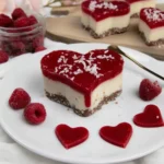 Kokos Herzen mit Himbeer Topping