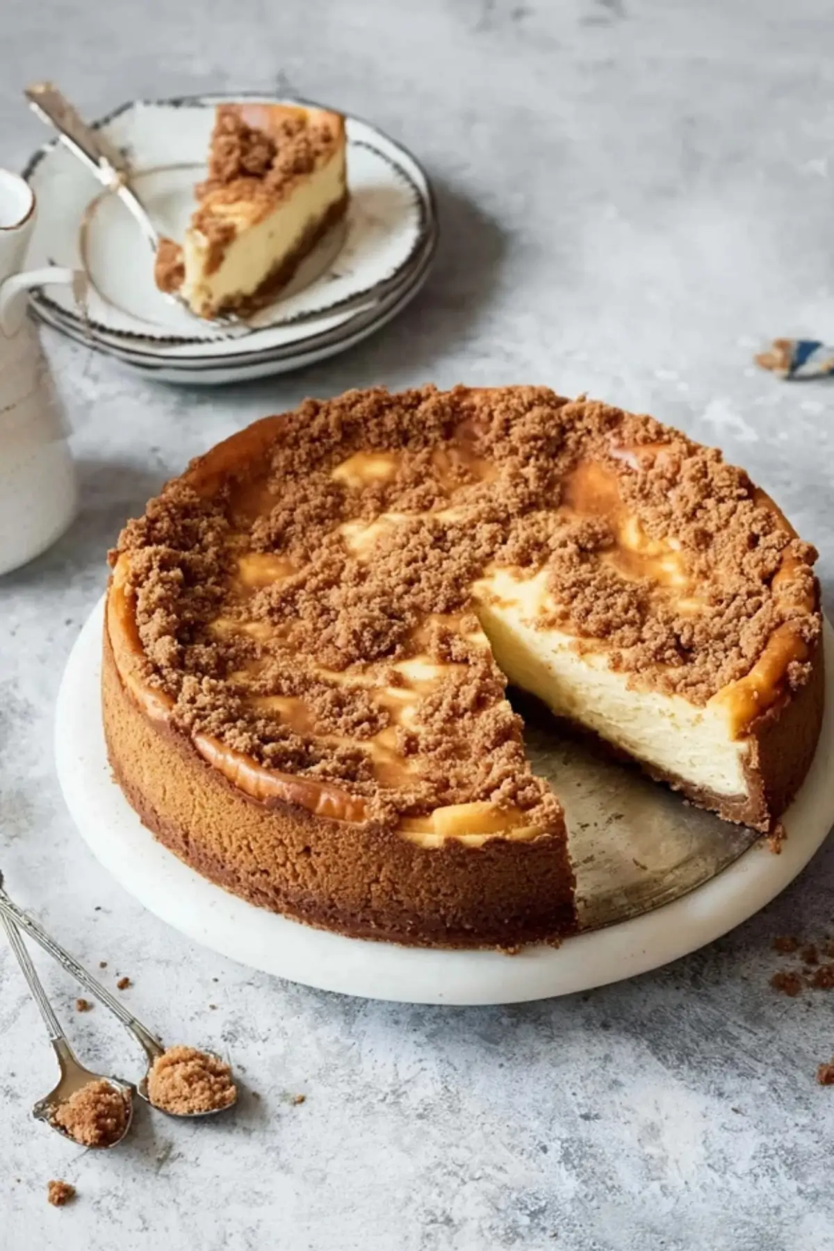 Spekulatius Käsekuchen mit Keksboden & Streusel