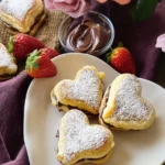 Süße Blätterteig Herzen mit Nutella