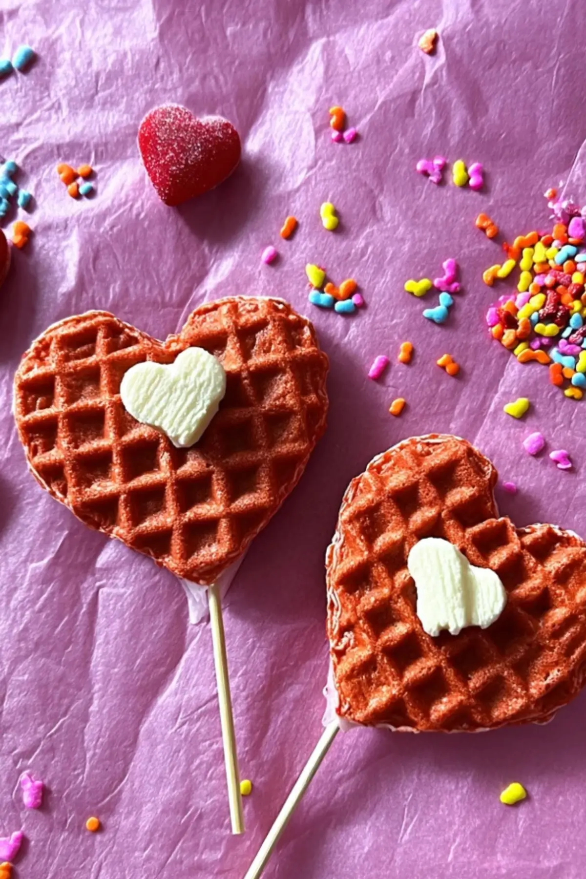Waffelherzen zum Valentinstag
