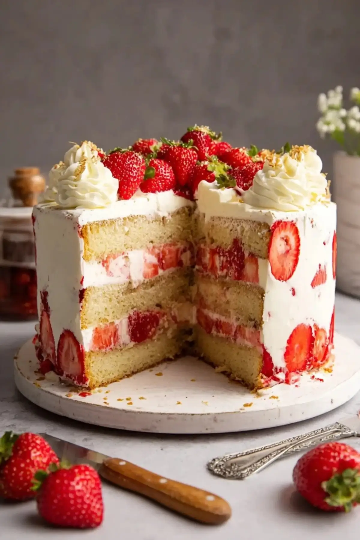 Torte Mit Erdbeerfllung