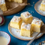 Wattekuchen mit Pudding und Kokos